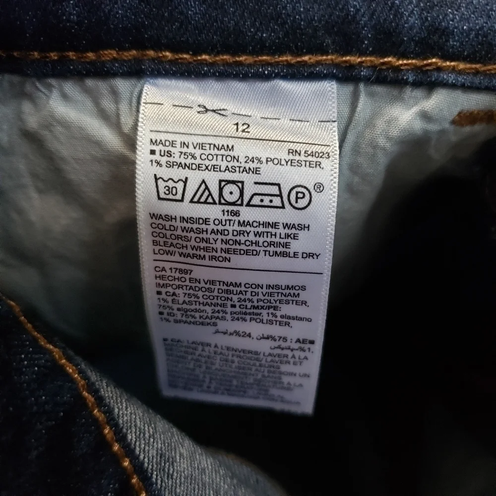 Old Navy Dark Wash Cuffed Denim Jean Shorts Size 12